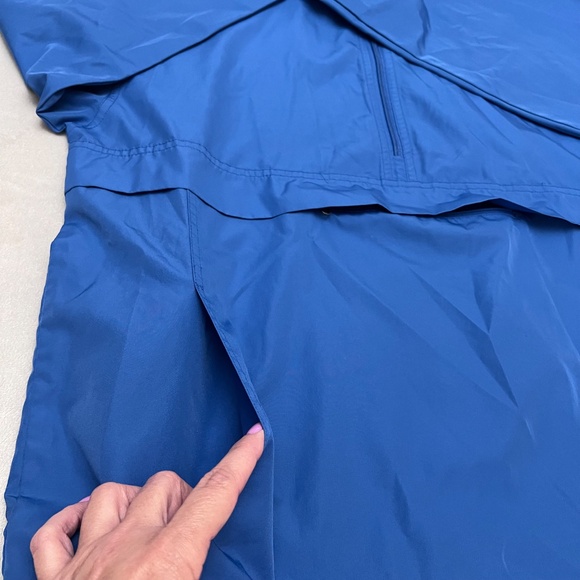 Champion Packable Wind and Water Resistant  Blue Half Zip Hooded Jacket Sz M - Picture 6 of 10